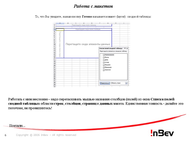 Работа с макетом  То, что Вы увидите, нажав кнопку Готово называется макет (layout)